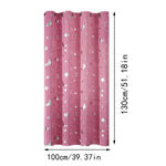 rideaux romains rose motifs lunes étoiles argentés chambre enfant isolation thermique fixations tringle