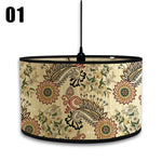 abat jour vintage bambou imprimé floral boho chic décoration maison art déco