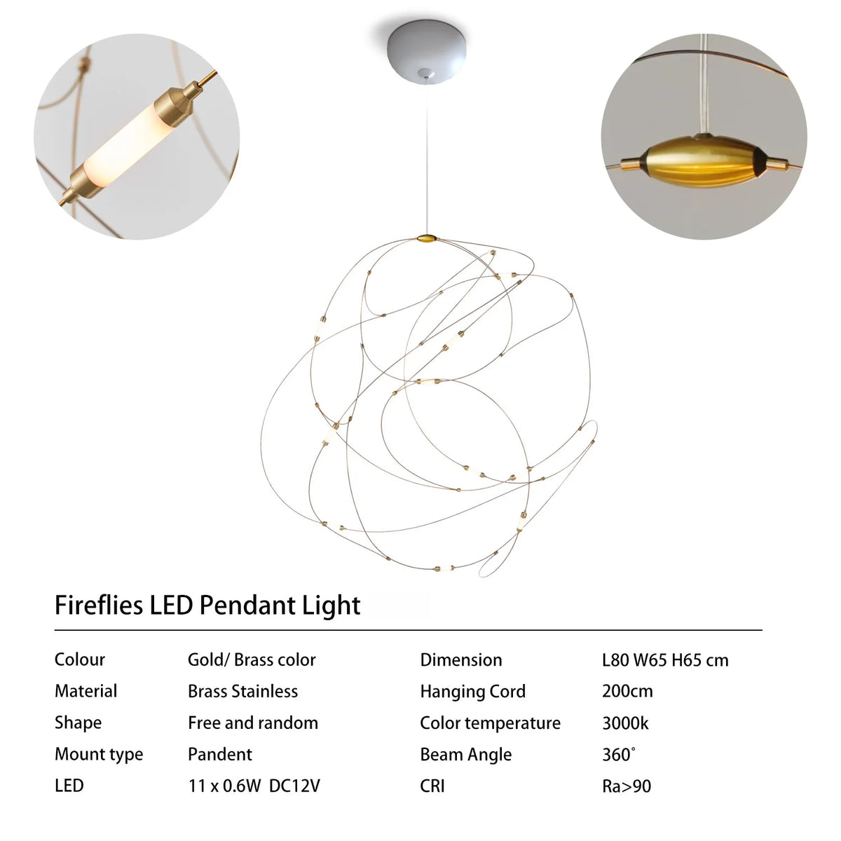 suspension lumineuse contemporaine filigrane doré led opalescente grande salle