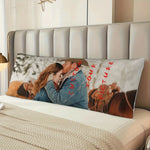coussin long personnalisable photo personnelle moderne blanc bleu marron beigeversible 50x137cm 50x75cm 50x92cm