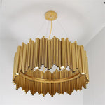 suspension lumineuse moderne dorée tubes horizontaux acier inoxydable led 60w 110v 220v chambre salon