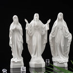 statue vierge marie résine blanche draperies rosier cœur décoration religieuse classique maison