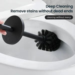 brosse toilette acier inoxydable noir argenté support mural moderne salle bains hygiène durable minimaliste