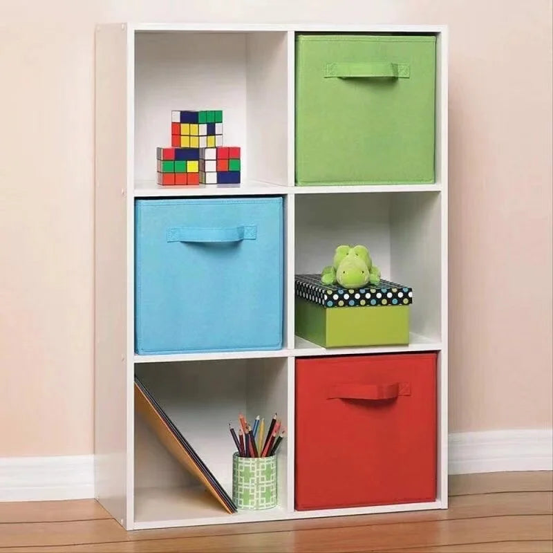boîtes rangement réutilisables tissu non tissé beige gris noir bleu rose jaune vert poignées