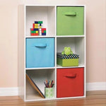 boîtes rangement réutilisables tissu non tissé beige gris noir bleu rose jaune vert poignées