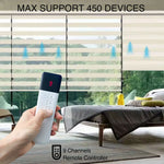 rideau motorisé argenté moderne clips rechargeable compatible google alexa tuya zigbee télécommande