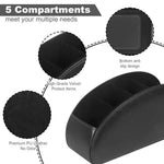 porte télécommandes réutilisable simili cuir noir moderne compartiments rangement salon