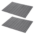 tapis cuisine anti dérapant noir moderne adhésif rondelles grille 30x40cm