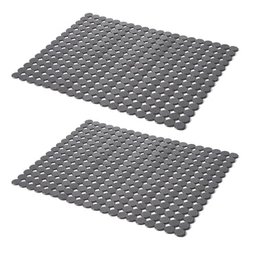 tapis cuisine anti dérapant noir moderne adhésif rondelles grille 30x40cm