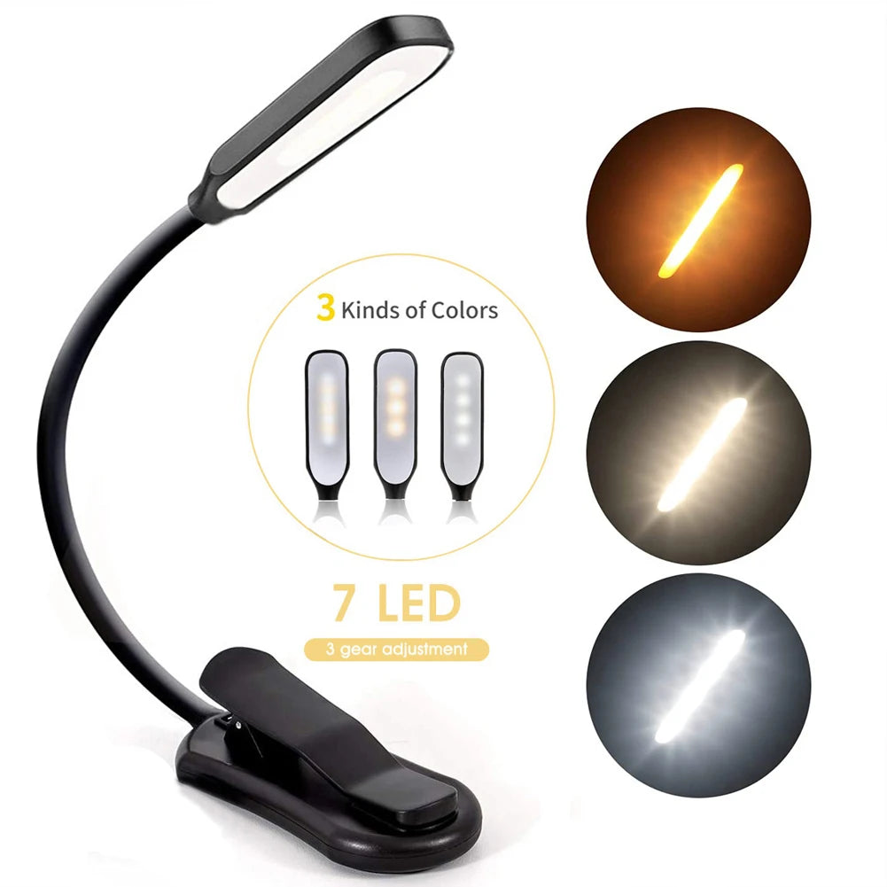 lampe rechargeable led noir blanc flexible clipser nocturne charge usb moderne