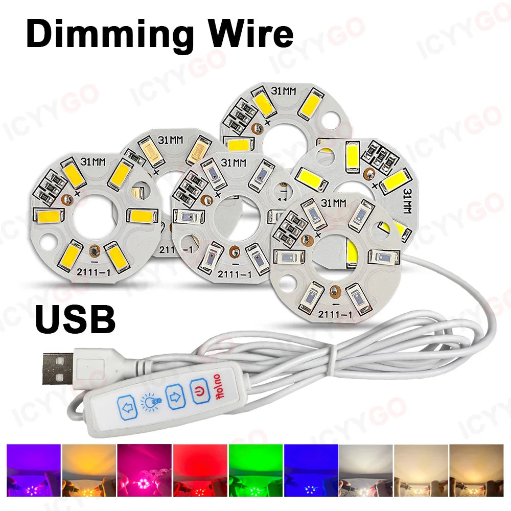 plaque led circulaire blanc interrupteur usb câble alimentation réglage intensité moderne led intégrées