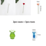 vases résine relief transparents opaques vintage couleurs vert rouge gris bleu violet set 5pcs