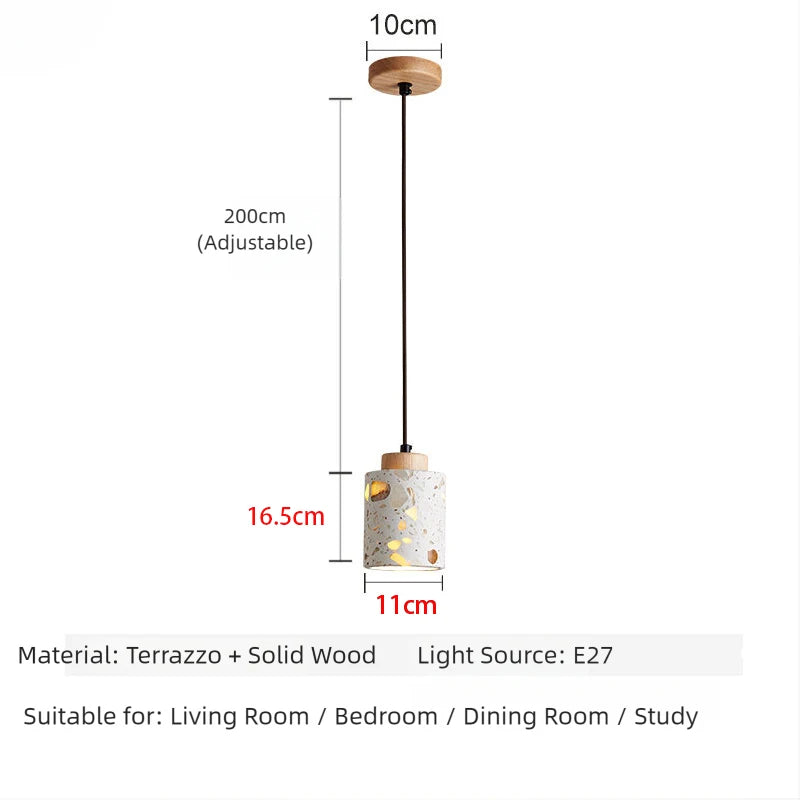 lampe suspendue moderne terrazzo pierre colorée blanc marron salon chambre restaurant étude cuisine hall