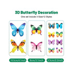 décoration murale papillons 3d adhésifs double face couleurs vives imprimé détaillé réaliste vert rose