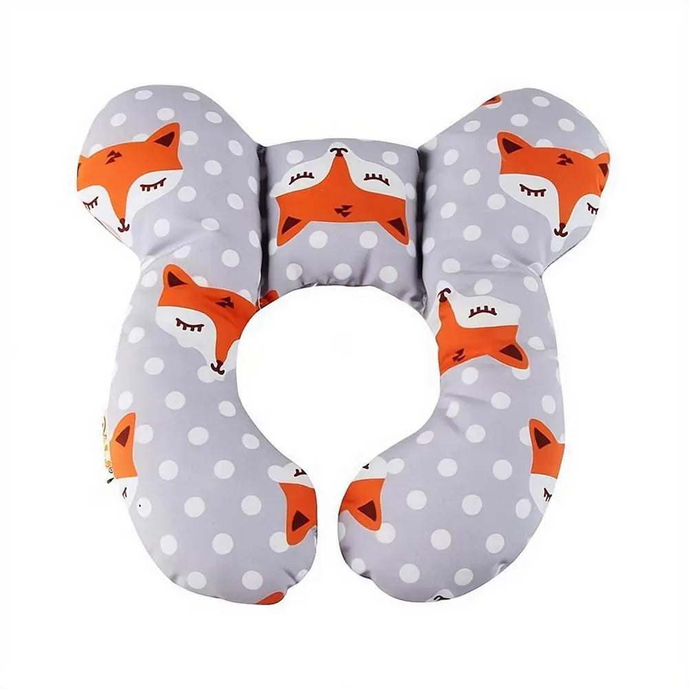 coussin sécurité enfant gris blanc orange bleu jaune points renards oiseaux étoiles ananas confortable