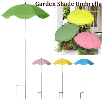 Parasol d'ombrage réglable orange pour plantes extérieures avec piquet