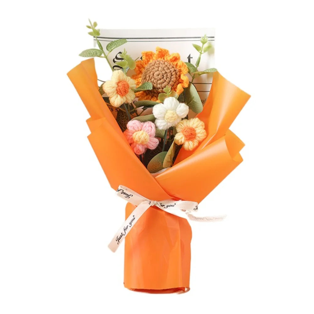 bouquet fleurs artificielles tournesol marguerite décoration intérieure moderne minimaliste couleur jaune orange rose verte
