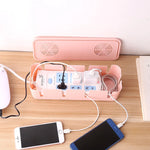 boîte rangement câbles moderne rose gris blanc pratique rechargeable maison