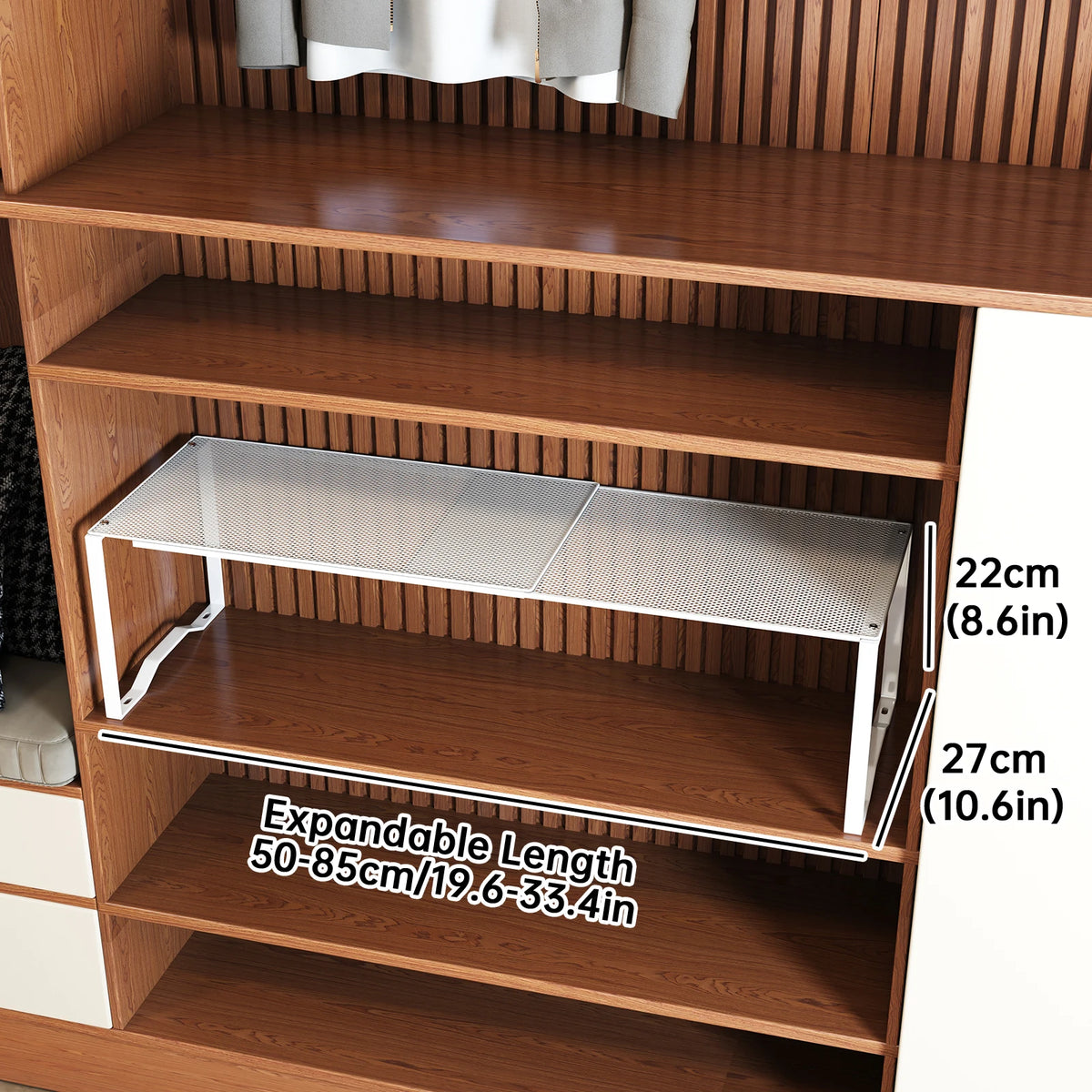 étagère chaussures extensible blanche perforée moderne pieds robustes rangement fer métal adjustable chambre