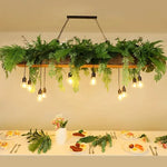 Suspension lumineuse rustique feuilles fleurs vert blanc led pendentif naturel chambre salon