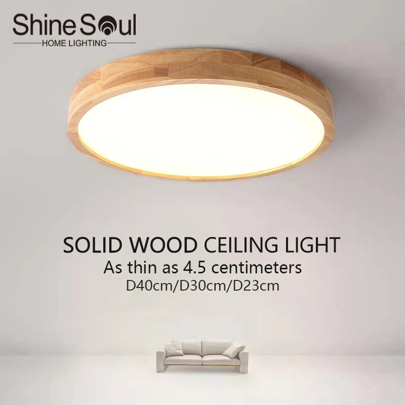 lampe bois naturel grain moderne ultra fin led facile chambre salon cuisine