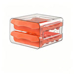 boîte œufs transparente moderne 18 compartiments poignée blanc orange plastique réutilisable