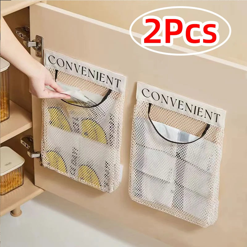 sacs rangement suspendus réutilisables polyester maille garage cuisine organisateur ménageriaux