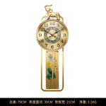 horloge murale moderne or floral asiatique décoration éléphant aiguille métal verre
