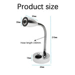 lampe flexible argent noir moderne interrupteur vis métal lisse fonctionnelle