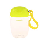flacons rechargeables transparents modernes couleurs rouge rose bleu vert blanc jaune anneaux fixation couvercles