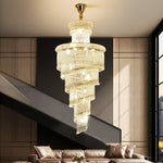 lustre suspendu cristal doré brillantes classique élégant haute luminosité encastrée