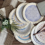 assiettes boho chic mandala feuilles points franges reutilisables antiderapantes isolation thermique respectueux environnement