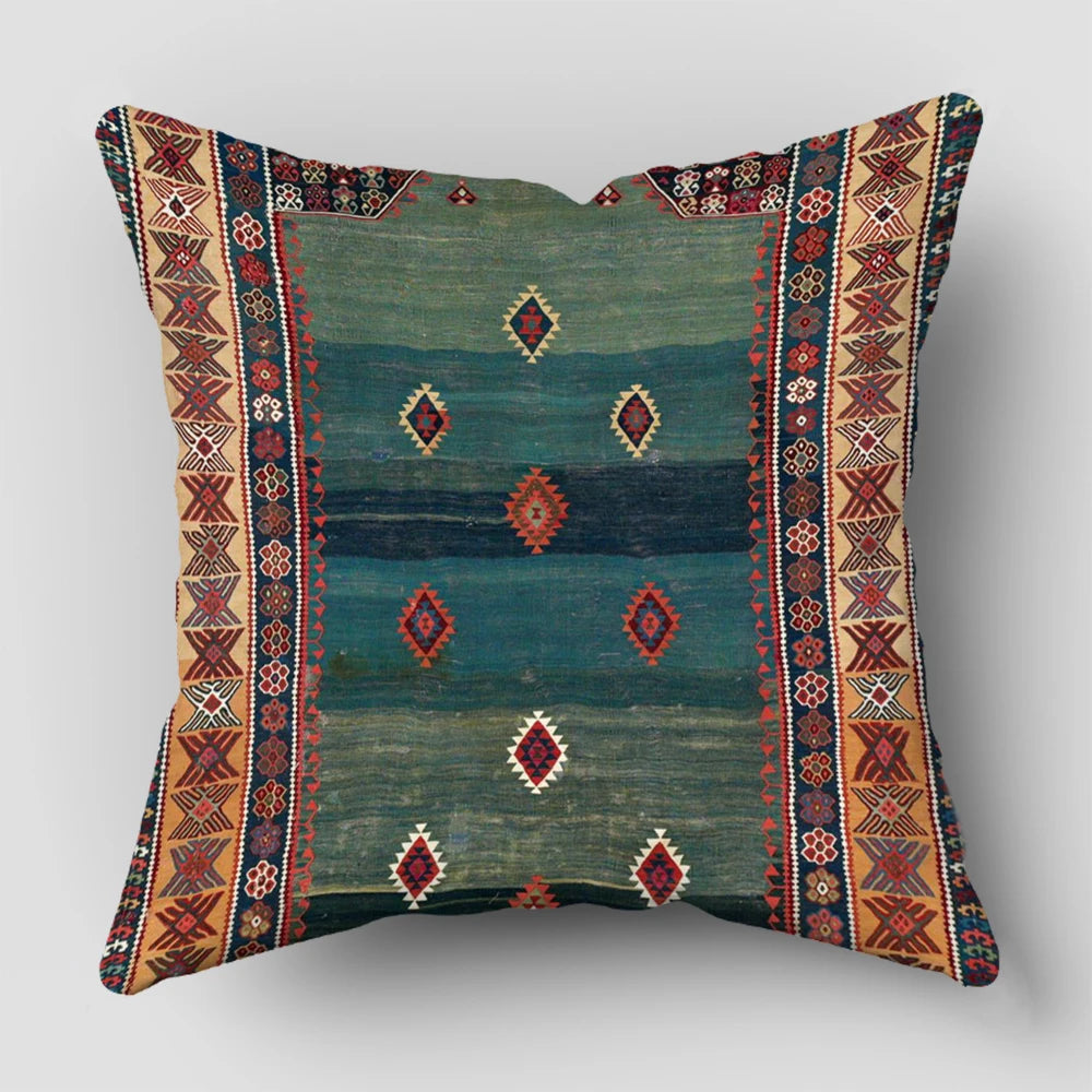 taies d'oreiller motif ethnique couleurs vives traditionnel décoratif maison voiture 45x45cm