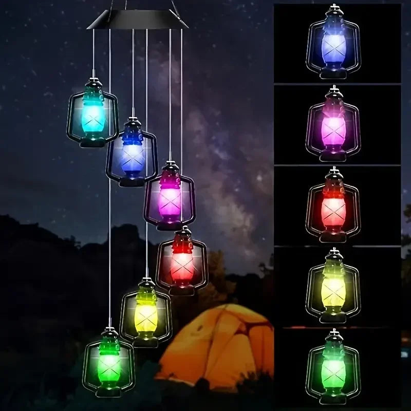 lanterne solaire transparente vintage abs rechargeable soleil couleur noir bleu verte orange rose rouge