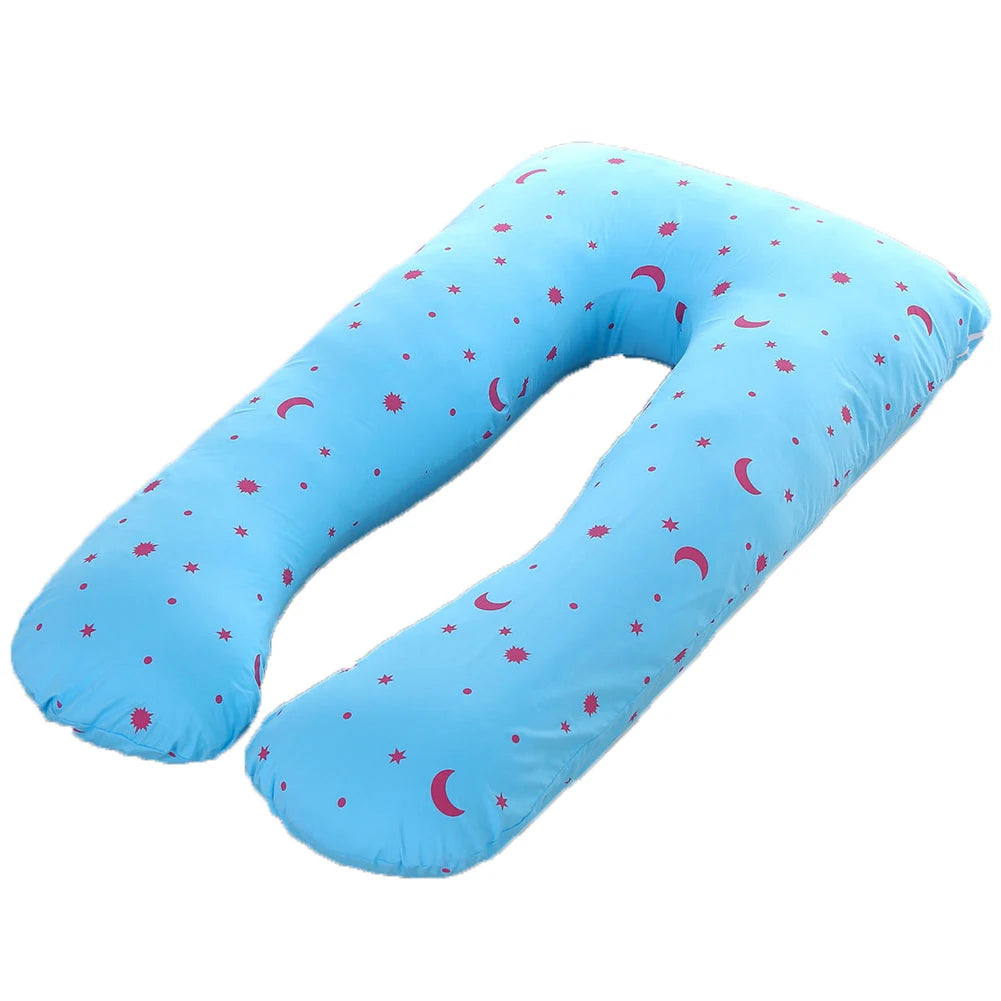 housse coussin maternité coton nuages lune étoiles rose bleuclair gris