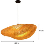 Suspension lumineuse moderne bambou tressé marron clair salon cuisine rustique E27