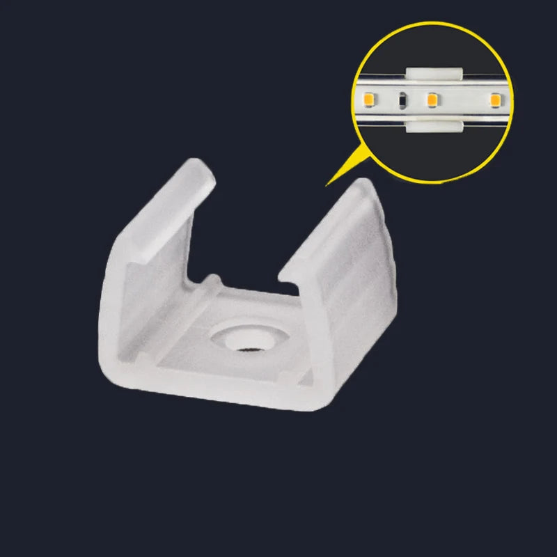 clips fixations ruban led néon transparent vis fixation pratique 5mm 8mm 12mm 14mm 17mm