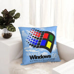 coussin rétro motif 95 bleu clair polyester imprimé zip invisible 30x30cm 40x40cm 45x45cm 50x50cm