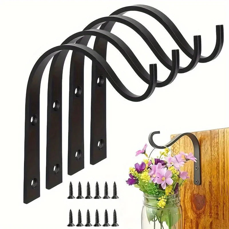crochets muraux industriels noirs modernes suspendre plantes vis facile decoration interieur exterior