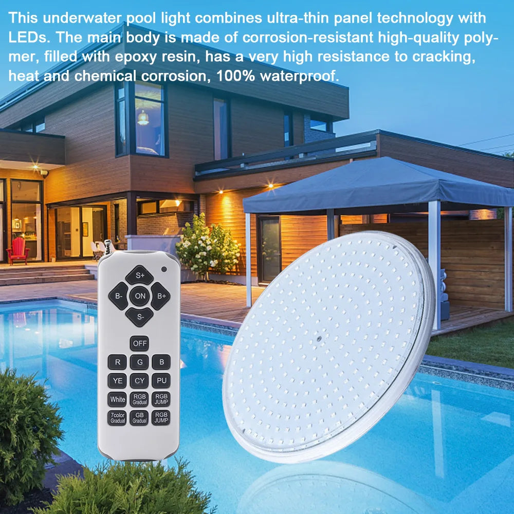 lampe piscine sous marine ip68 led 12v rgb blanc moderne télécommande