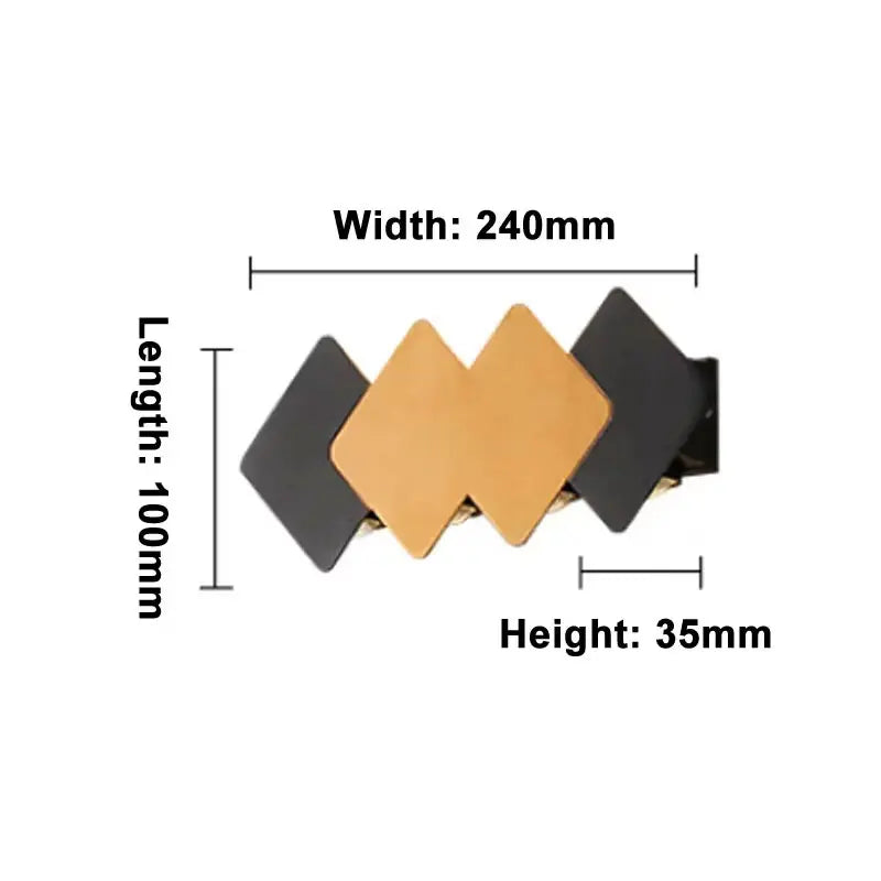 applique murale moderne noir orange géométrique led ip65 minimaliste