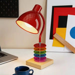 lampe table spirale colorée moderne chambre coucher enfant décoration LED rouge contemporaine
