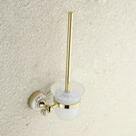 accessoires salle bain doré ornements floraux classique porte serviettes porte roulons fixations