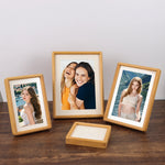 cadres photo bois rustique marron tailles diverses fond blanc opaques