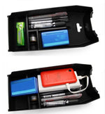 plateau organisateur noir console centrale compartiments texturés moderne utilitaire auto multifonctionnels