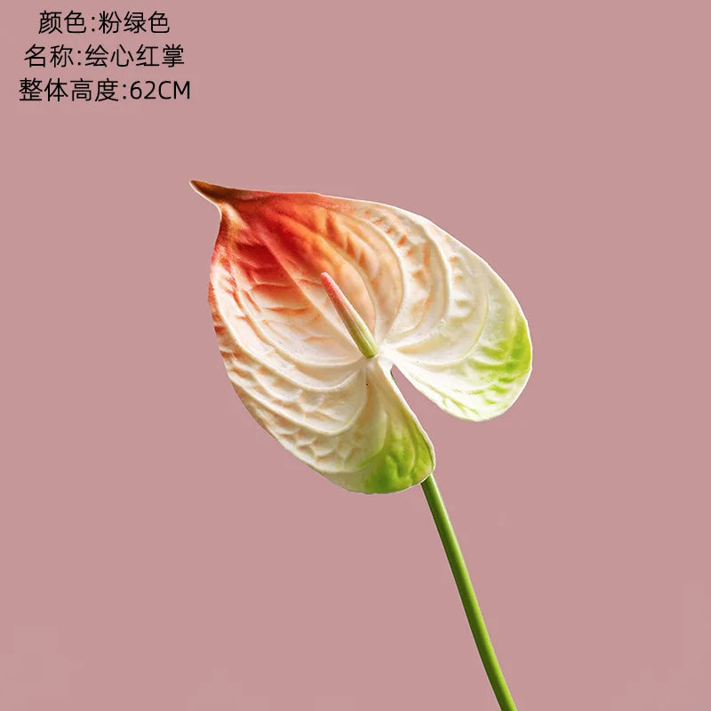 fleurs artificielles rouge rose blanc vert feuilles brillantes décoration moderne élégante intérieur maison