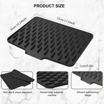 tapis séchage silicone noir rides relief moderne vaisselle facile nettoyer