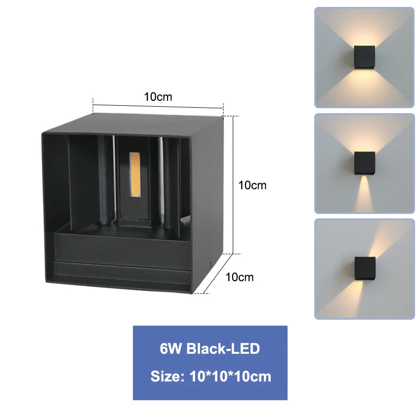 lampe murale led moderne 12w 24w blanc noir aluminium contemporain fixée vis adjustable