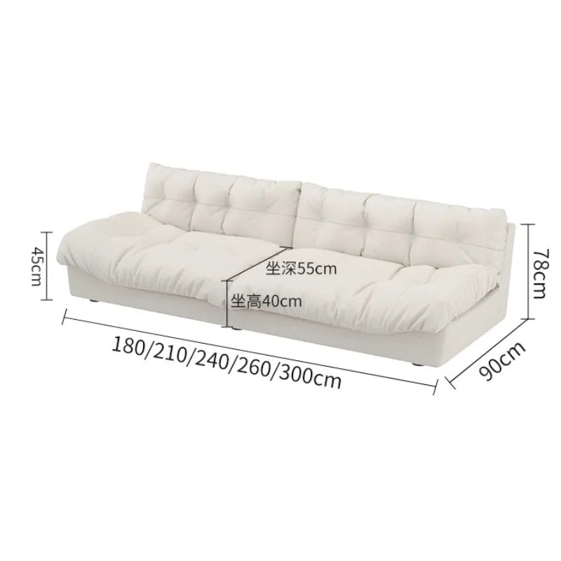 canapé blanc simili cuir moderne coussins 180 240 300 cm