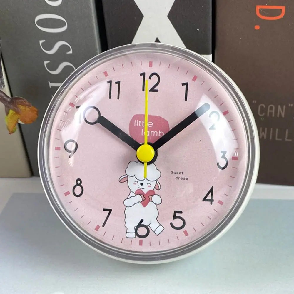 horloge murale decorative chiffres arabes personnages ours mouton verre transparent boite opaque enfantin adorable